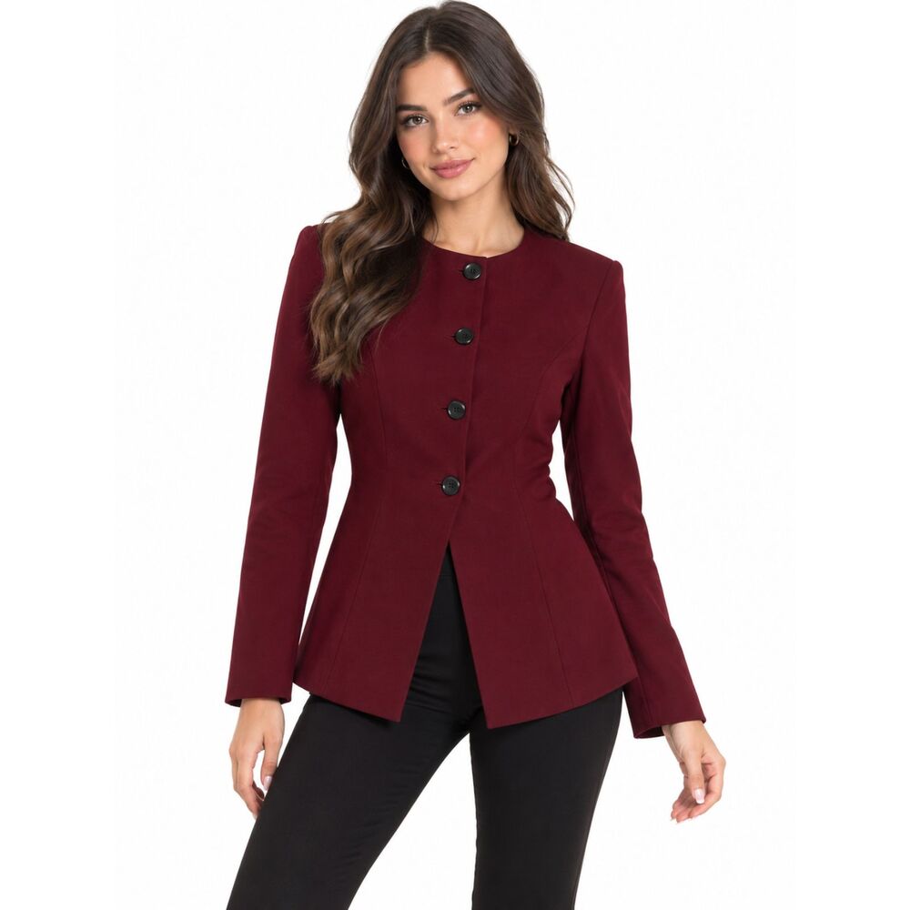 Lulus Red Structured Button Front Jacket Blazer Small